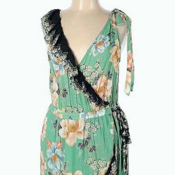 Farm Rio for Anthropologie Monica Wrap Dress L - Picture 2 of 9